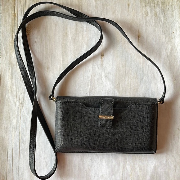 Kate Spade Crossbody Black Leather IPhone Case Wallet - Picture 5 of 11